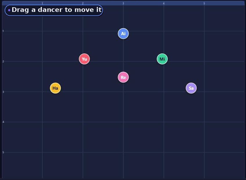Drag to place dancers