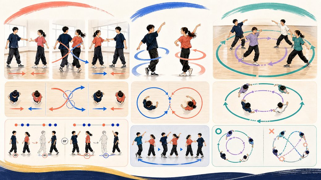ダンスの立ち位置の左右入れ替えのやり方