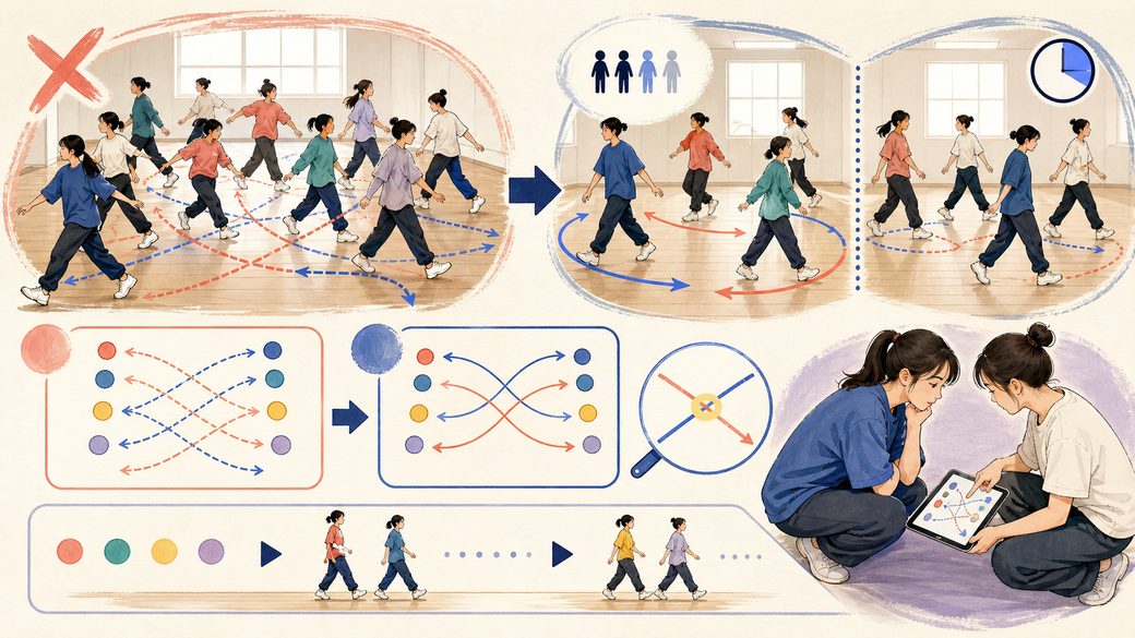 ダンスの立ち位置の左右入れ替えを設計するコツ