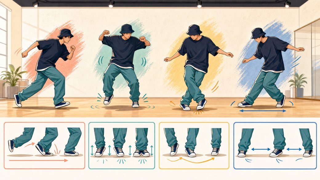 ヒップホップダンスの代表的な基本ステップ