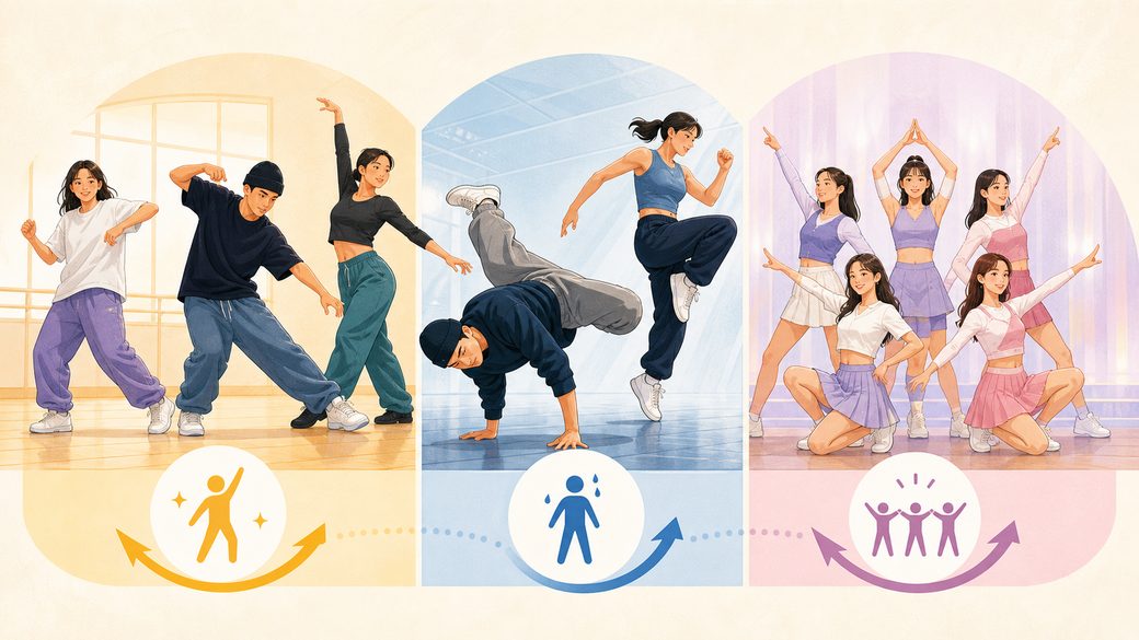 ダンスのジャンル別に見る難易度と体への負担