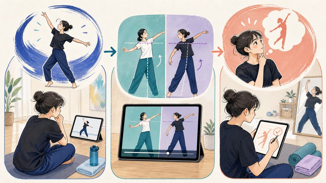 ダンスの動画でセルフチェックする手順