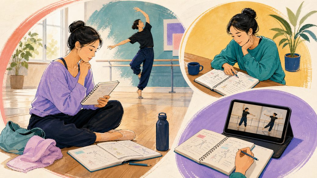 ダンスの練習ノートの振り返り方